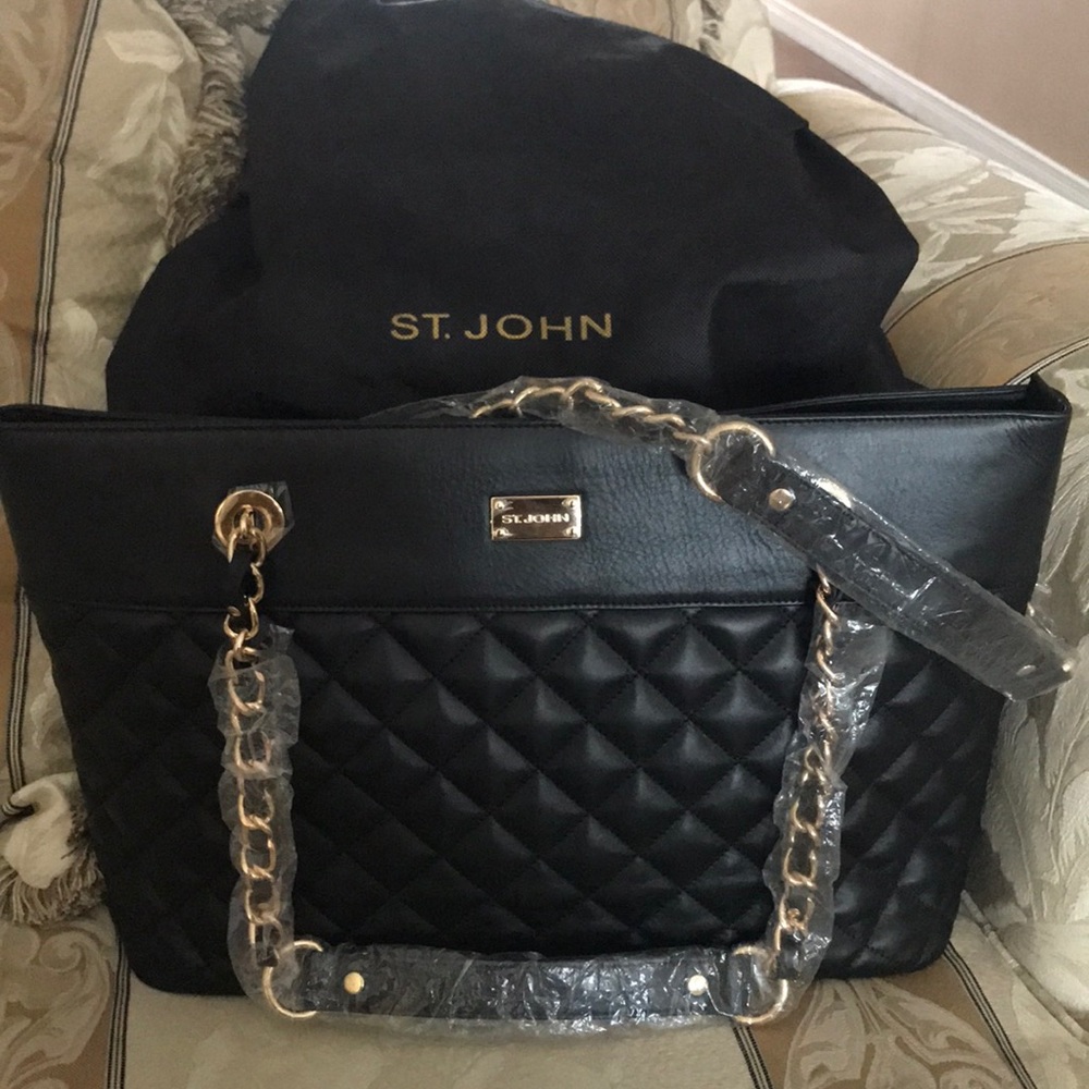 St. John Collection quilted large handbag